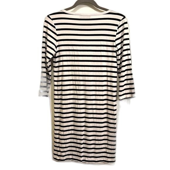 HATCH Maternity Black White Stripe Long Sleeve Rayon Midi Dress  Women's Size 1 - Picture 6 of 10